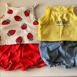 Outfit set of onesie and shorts